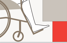 Lo zoccolo rientrato permette l'inserimento delle pedaline di una carrozzina di un disabile o di un anziano per accedere con facilità ai cassetti